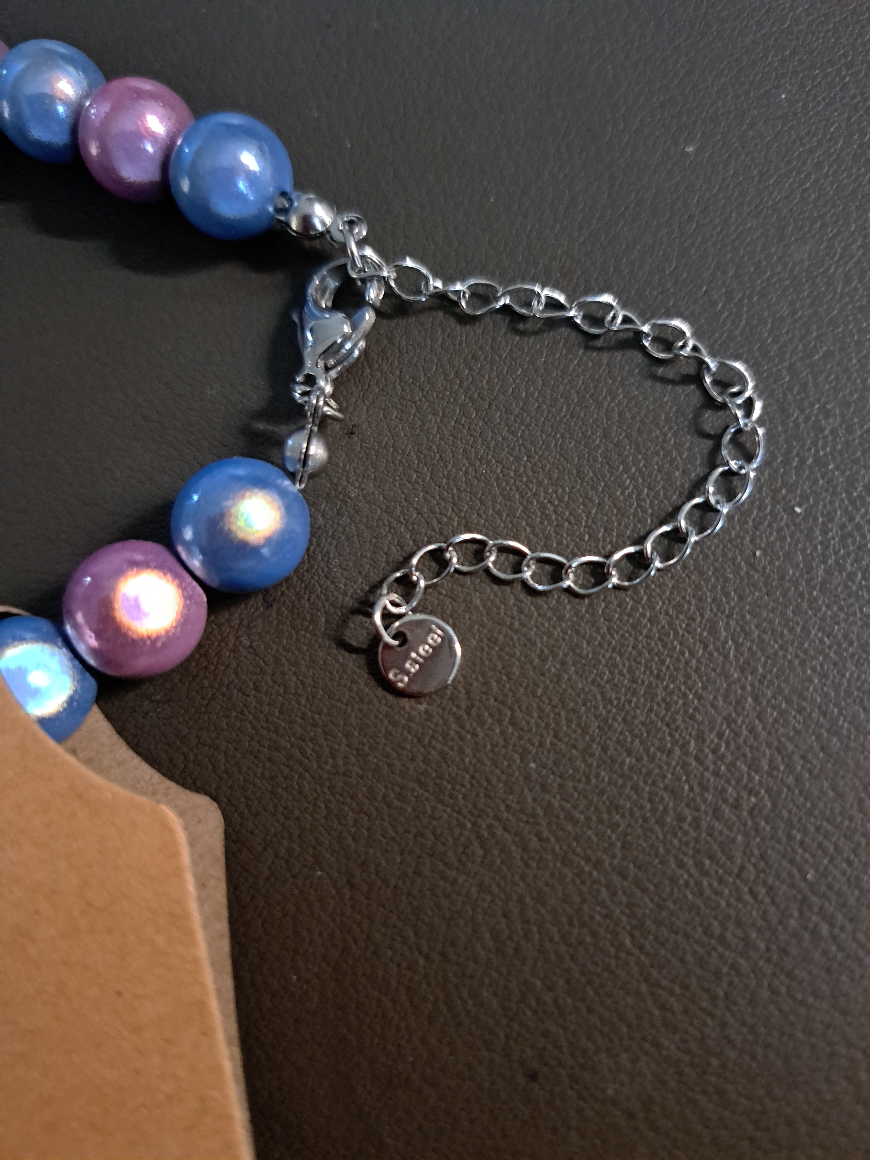 Magic Pearls Halskette blau rosa