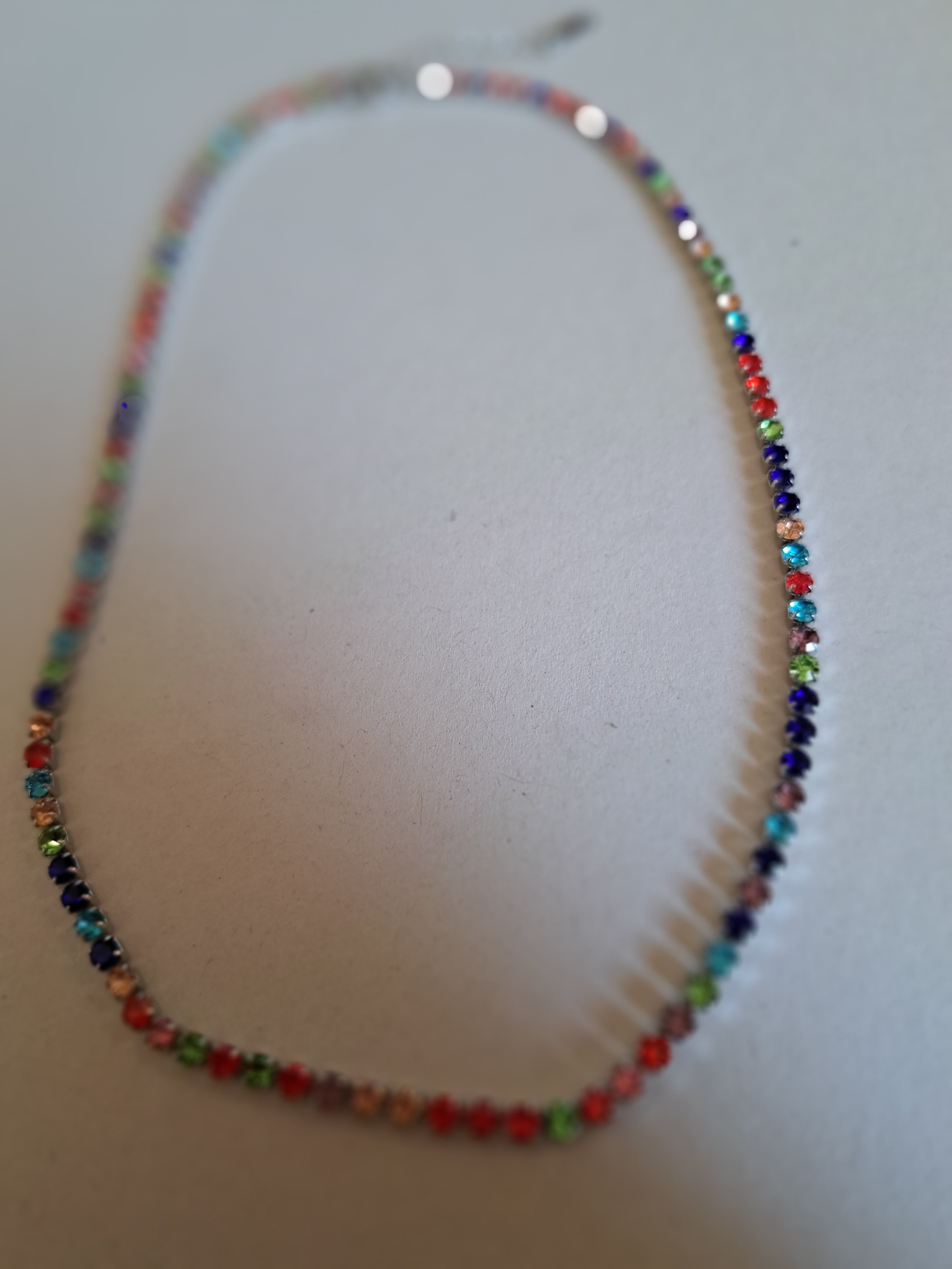 Halskette Strass-Multi Edelstahl Modell 1
