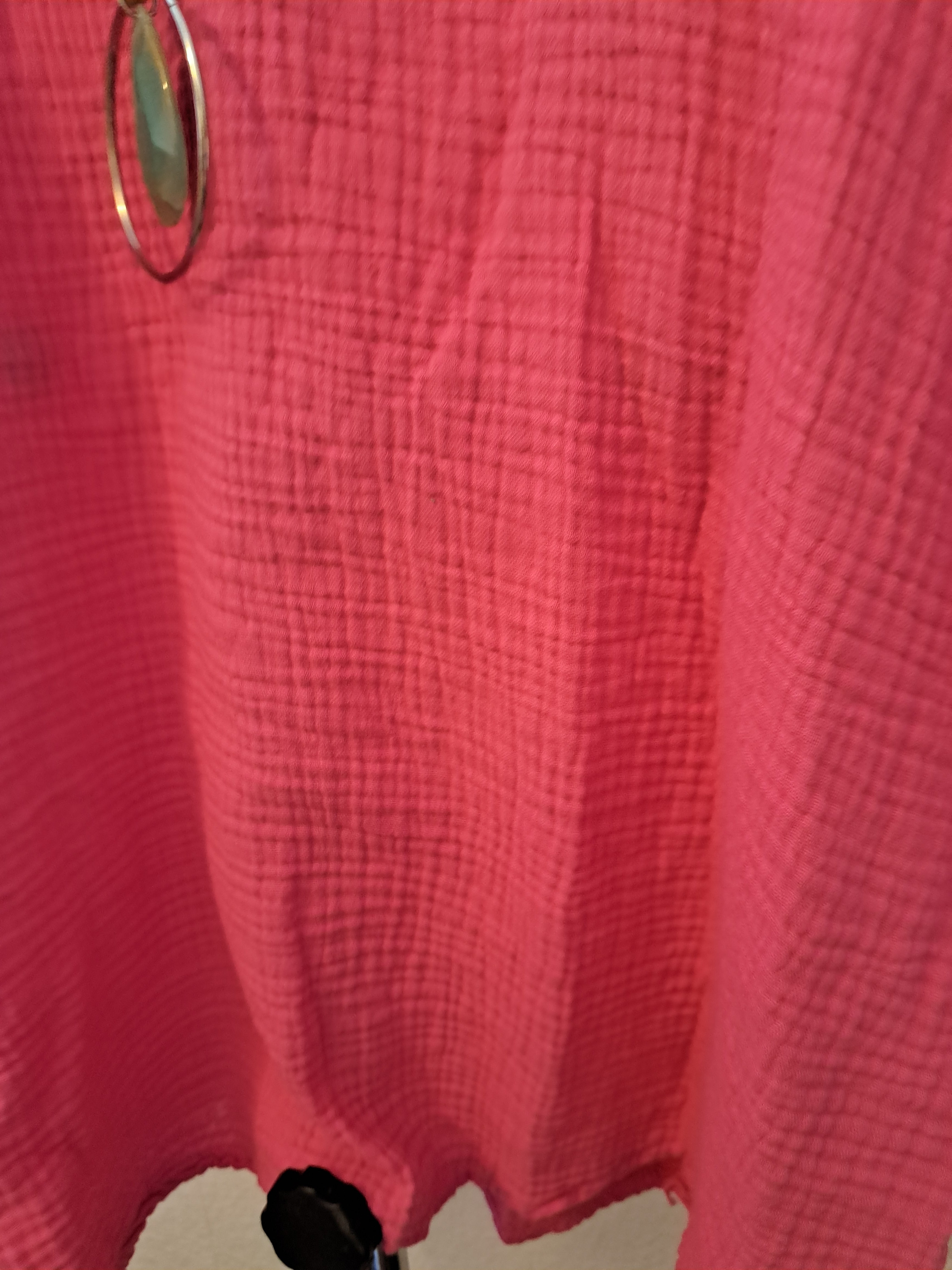 Musselin Tunika Fuchsia mit Kette