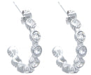 Silber-Creolen Edelstahl mit Crystals