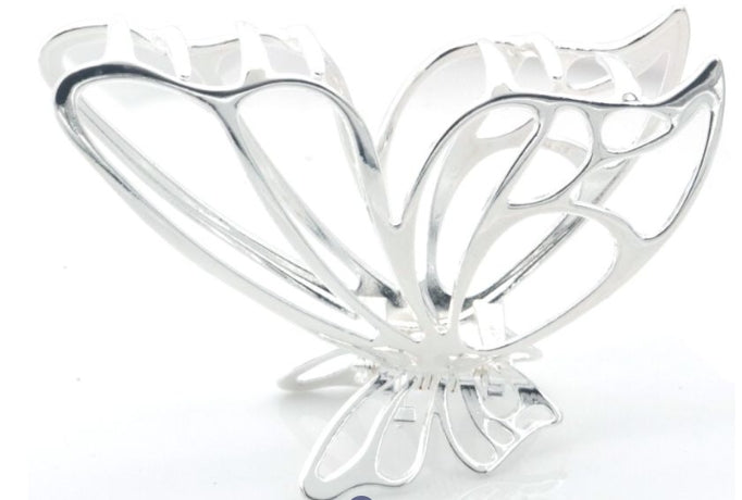 Haarklammer Modell Butterfly silber