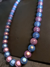 Magic Pearls Halskette blau rosa