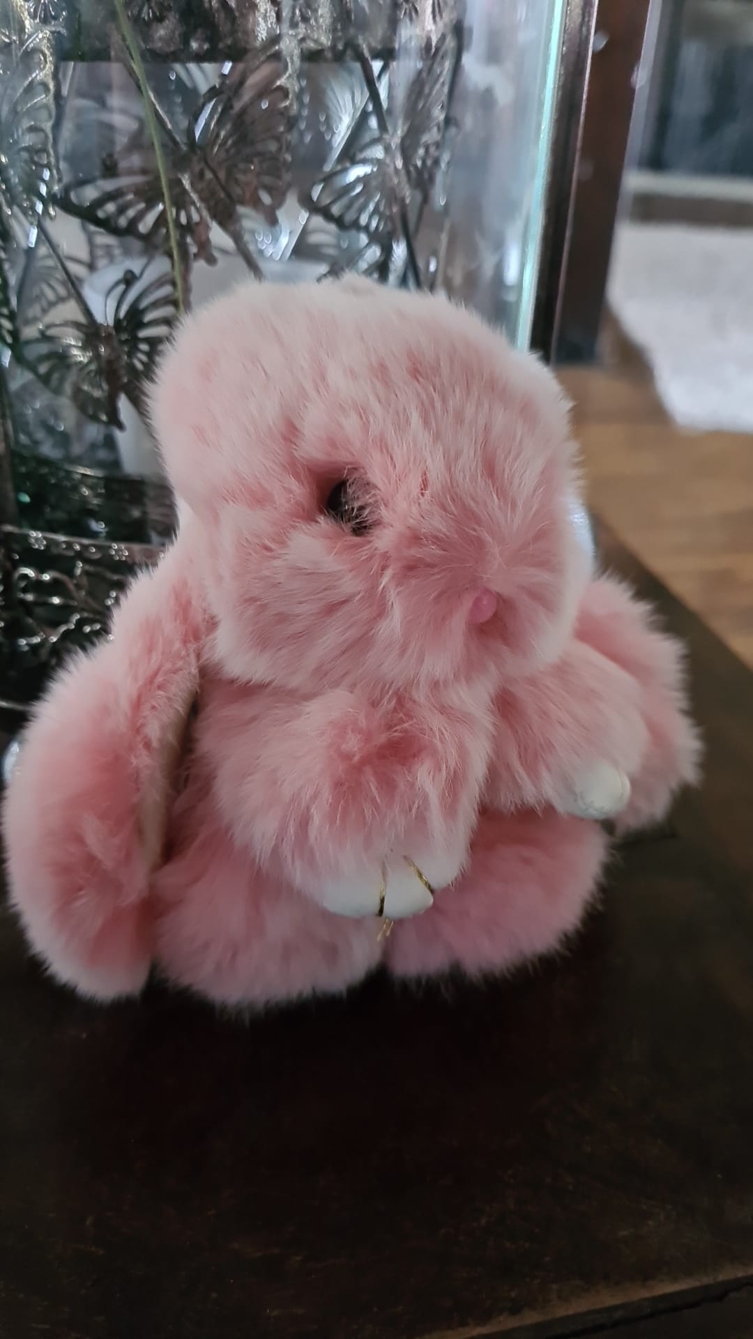 Schlüssel/Taschenanhänger Hase Plüschi Rosa