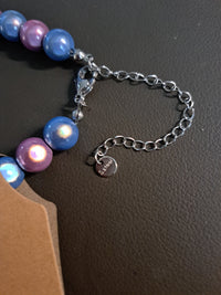 Magic Pearls Halskette blau rosa