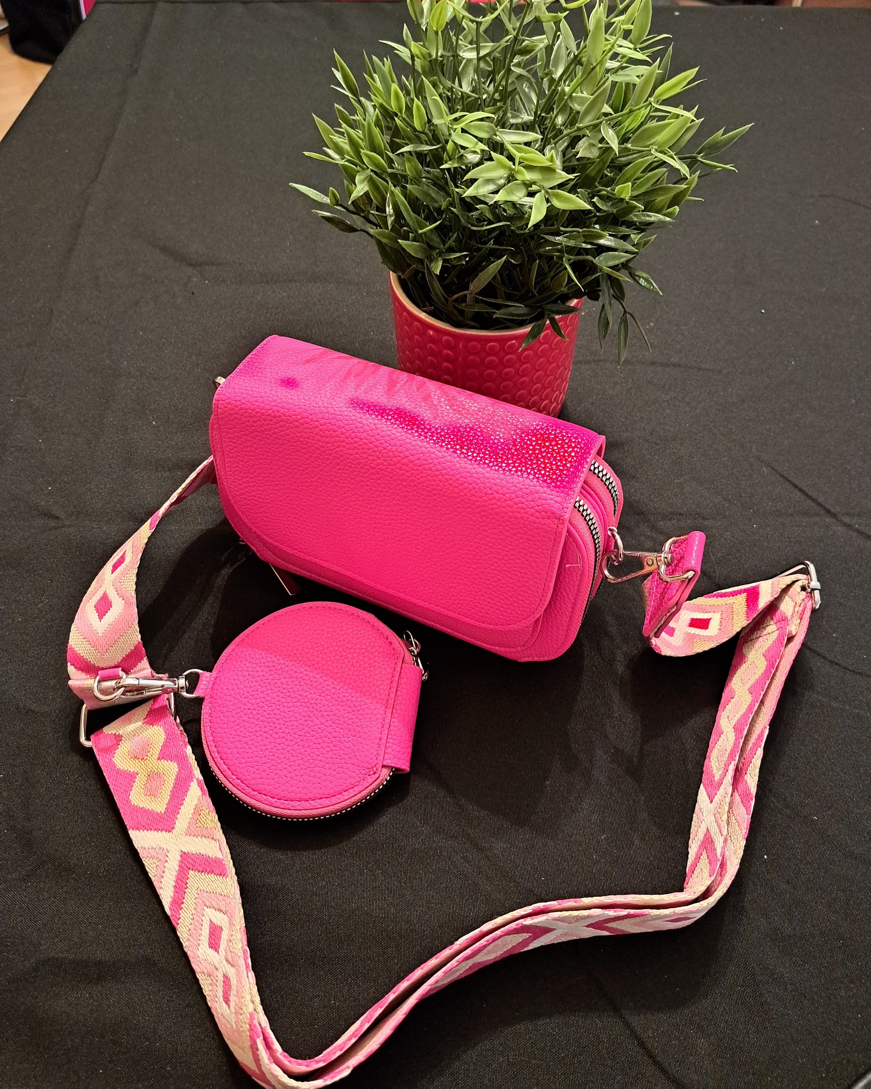Handy-Handtasche  mit Geldbörse Pink