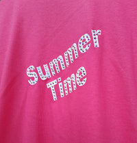 Glitzer-T Shirt Strass Fuchsia