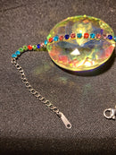 Tennisarmband bunt Edelstahl