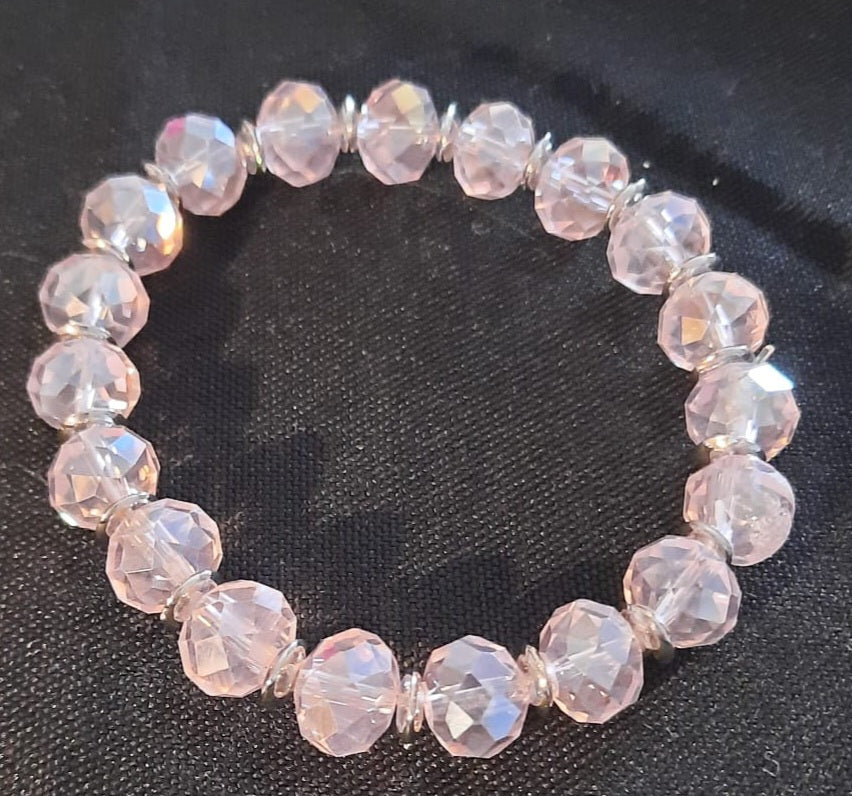Perlenarmband  mit Glitzereffekt  Rosa Modell 3