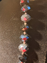 Perlen-Glitzerkette schwarz,silber