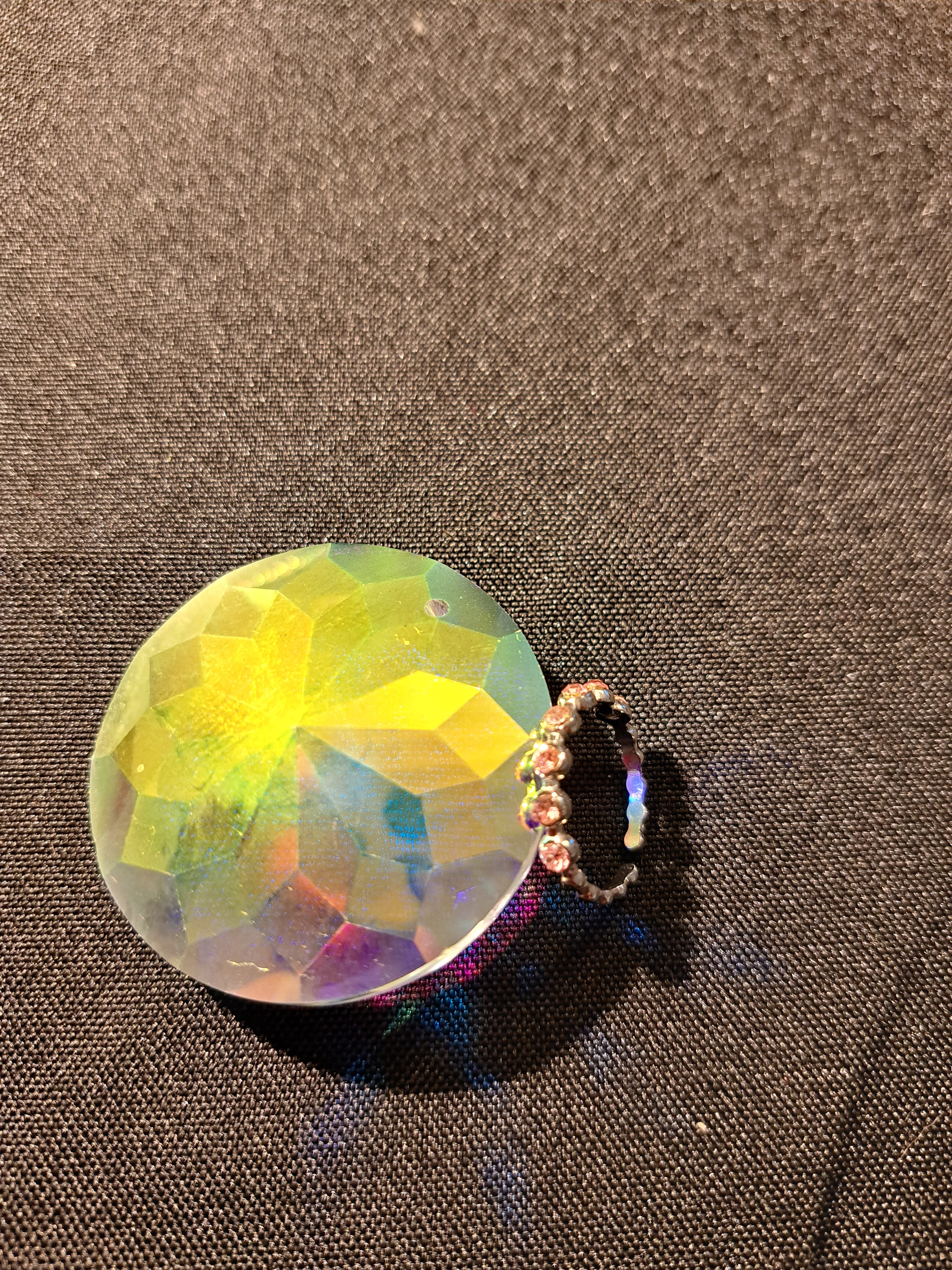 Edelstahlring mit 7 Rosa-Steinchen