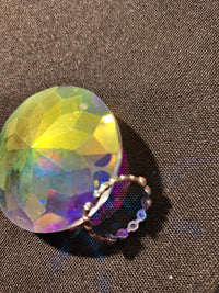 Edelstahlring mit 7 Rosa-Steinchen