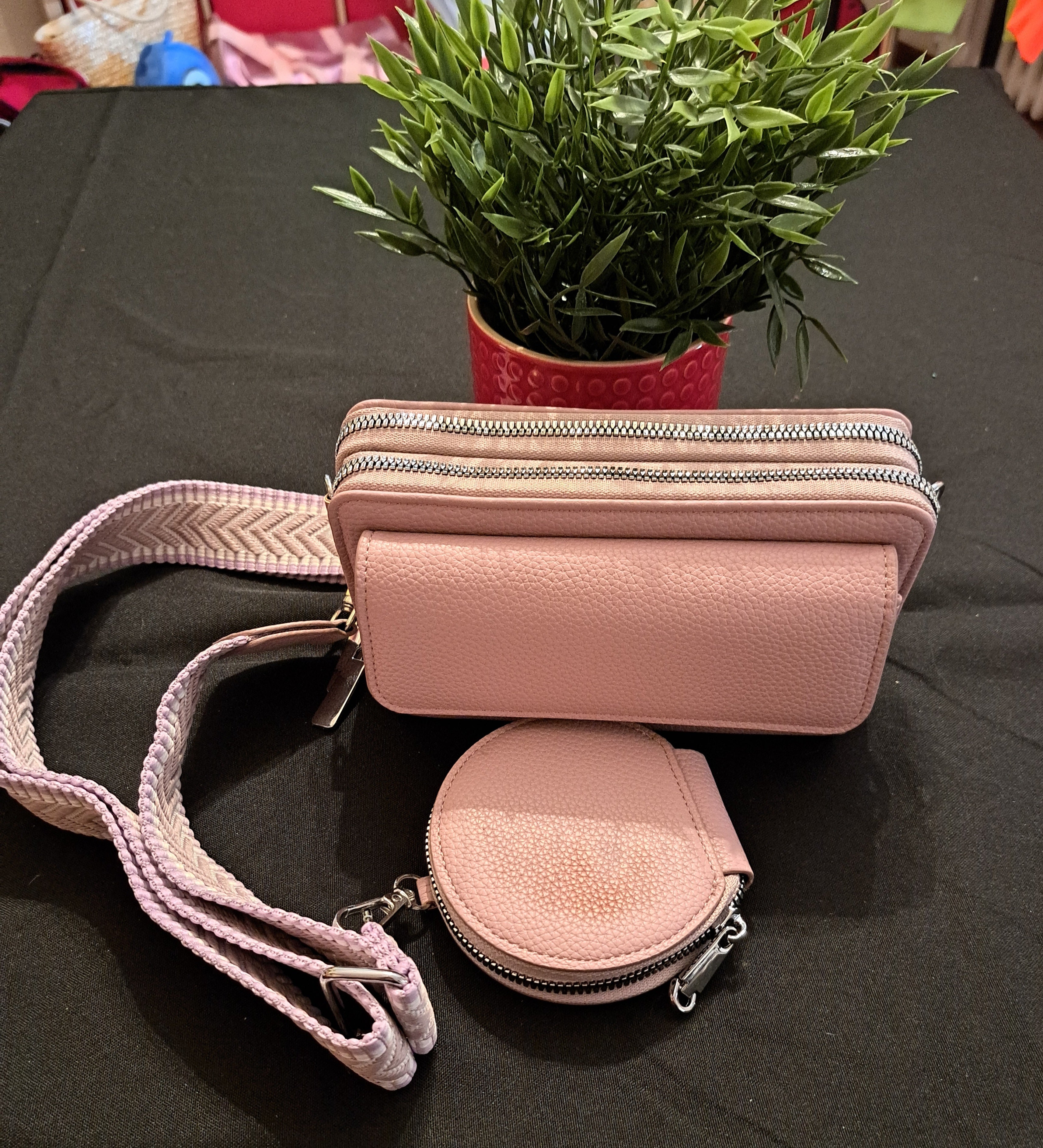 Handy-Handtasche mit Geldbörse Rosa