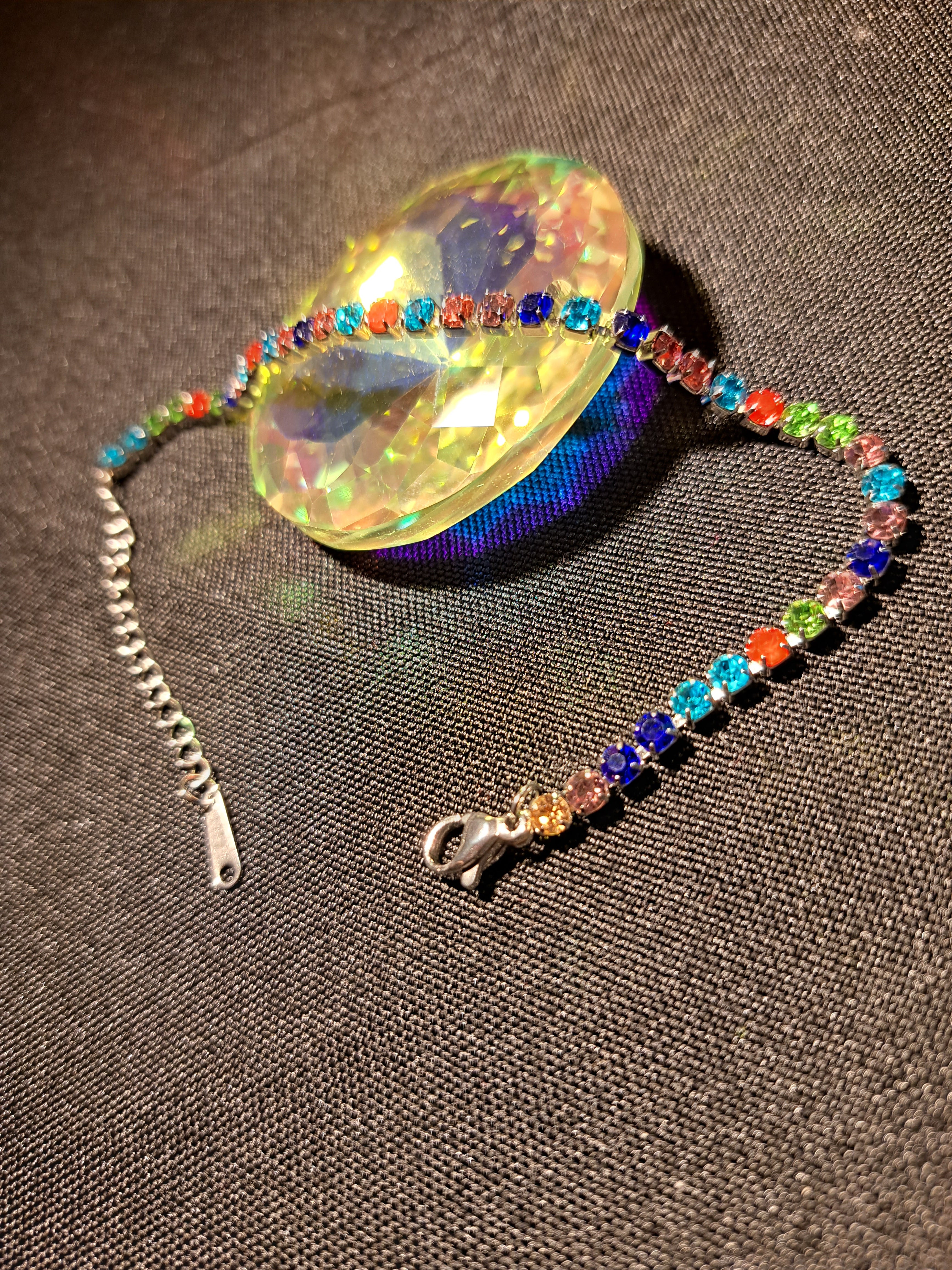 Tennisarmband bunt Edelstahl