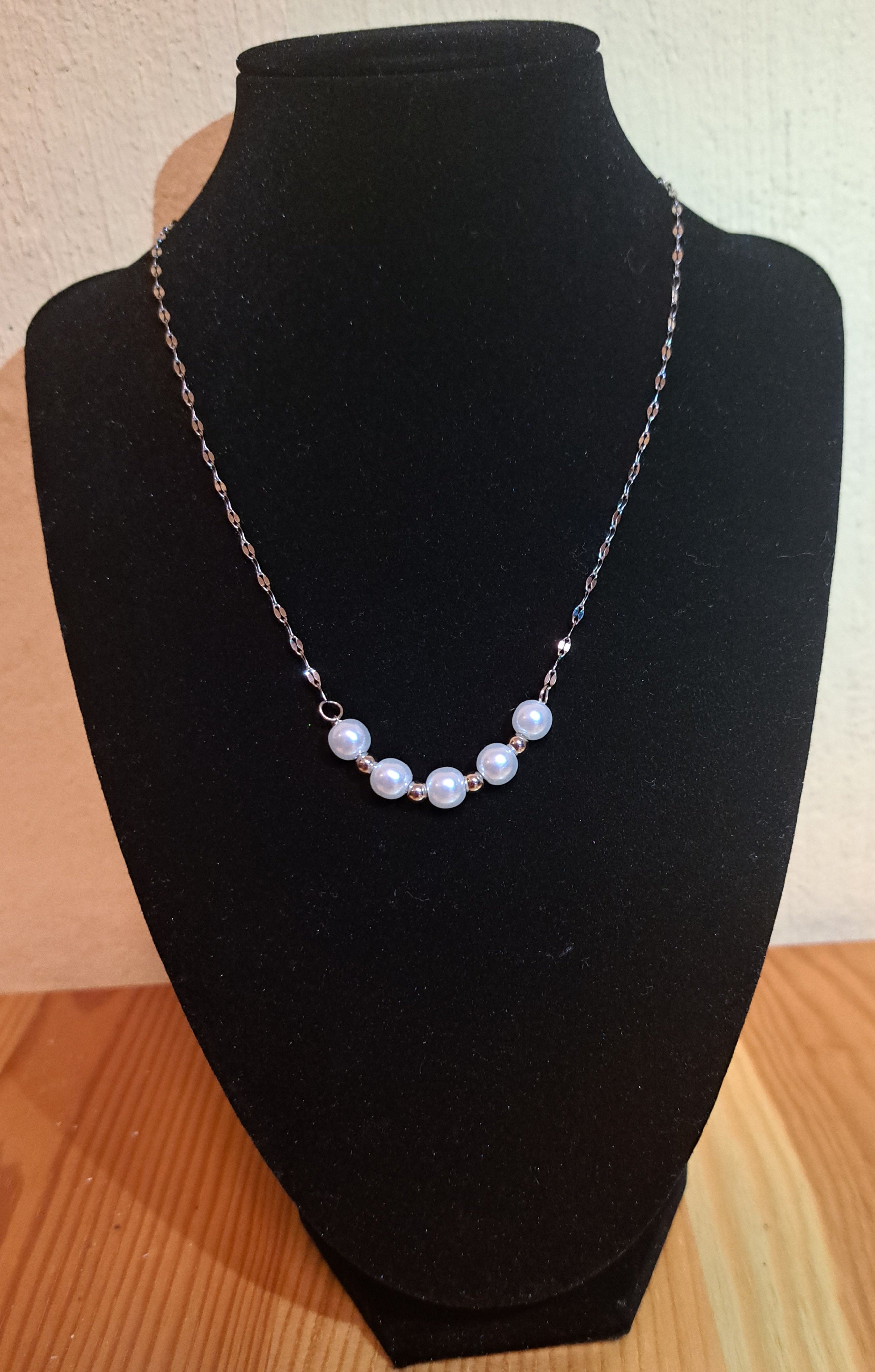 Perlenkette Edelstahlschmuck