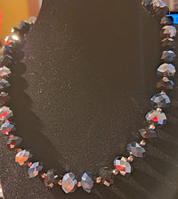 Perlen-Glitzerkette schwarz,silber